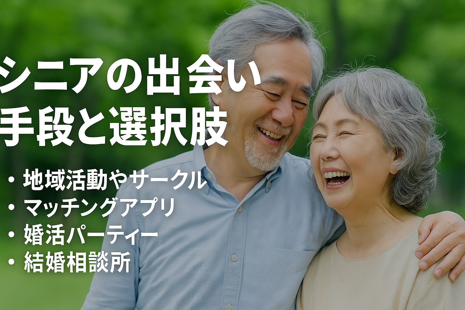 シニアの出会い-手段と選択肢-地域活動やサークル-マッチングアプリ-婚活パーティー-結婚相談所